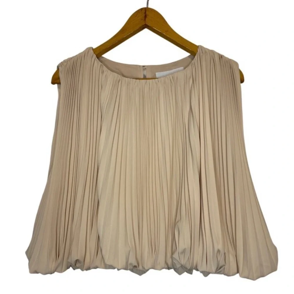 Mare Mare Anthropologie Pleated Blouse Bubble Hem - Picture 4 of 11